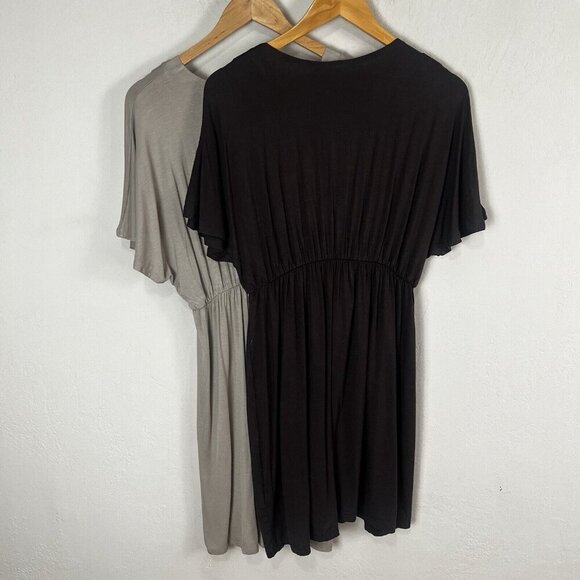 Lock & Love 2 Short Sleeve Kimono Style Deep V Neck Casual Summer Dresses Large - Picture 4 of 9